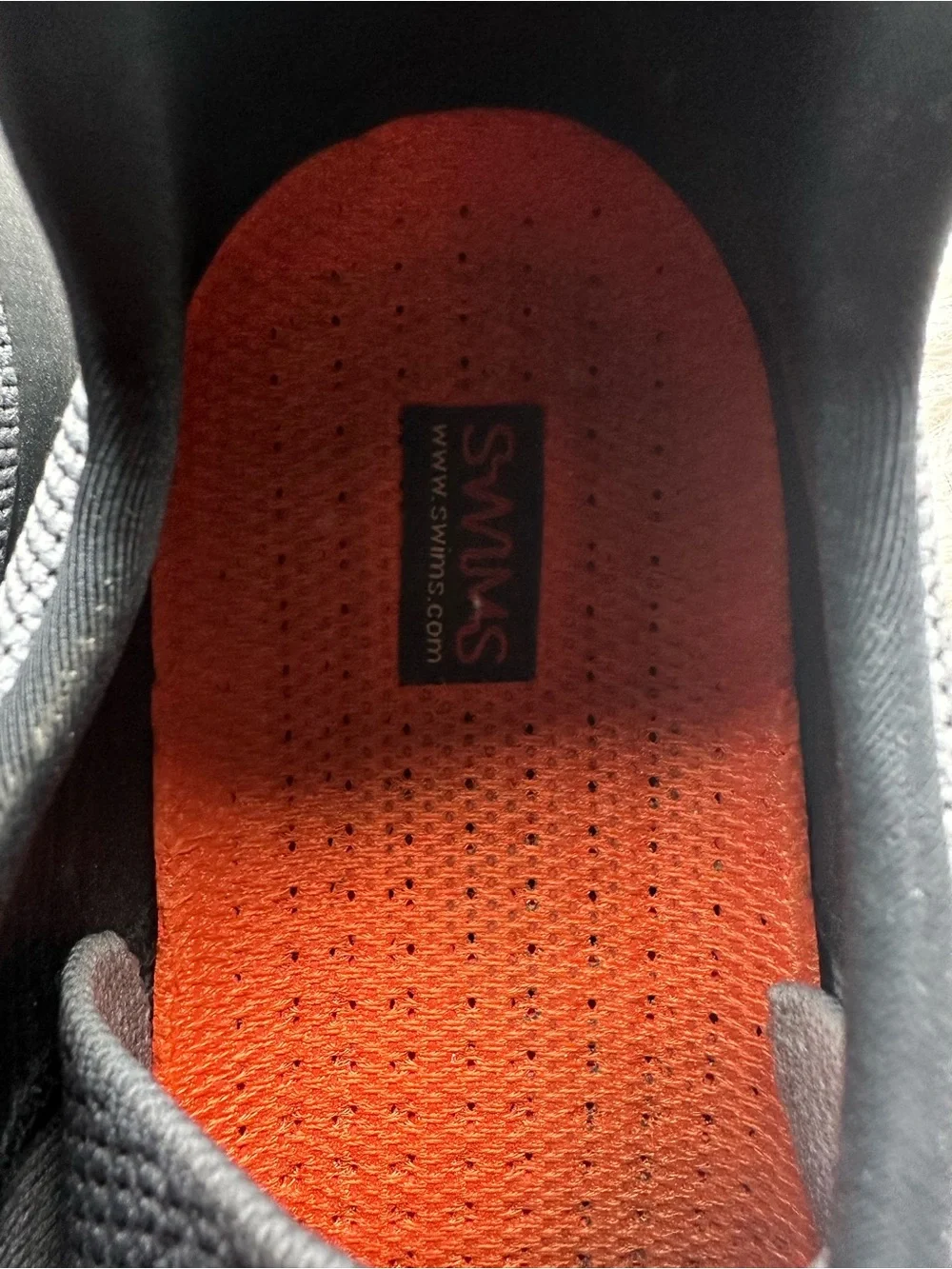 Swims Men's Gray Knit Tennis Sneakers with Orange Eyelet Accents 11